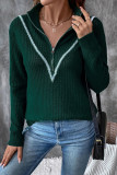 Retro Long Sleeve Dark Green Turtleneck Sweater