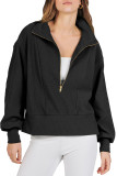 Half Zip Pullover Long Sleeved Sweatshirt