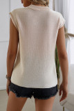 Loose Round Neck Contrasting Sleeveless Sweater