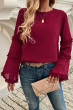 Flared Sleeve Loose Round Neck Shirt