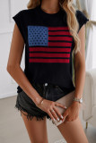Loose Round Neck Contrasting Sleeveless Sweater