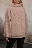 Waffle Lapel Long Sleeved Pocket Hoodie