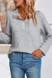 Solid Color Plaid Lapel Long Sleeved Hoodie