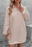 Plaid V-Neck Lapel Long Sleeve Dress