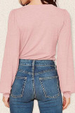 V-Neck Casual Lantern Long Sleeved Shirt