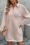Plaid V-Neck Lapel Long Sleeve Dress