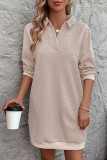 Plaid V-Neck Lapel Long Sleeve Dress