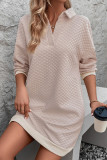 Plaid V-Neck Lapel Long Sleeve Dress