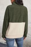 Corduroy Lapel Long Sleeved Sweatshirt