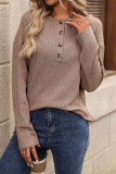 Loose Casual Long Sleeved Button T-Shirt