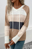 Long Sleeved Contrasting Hooded Sweater