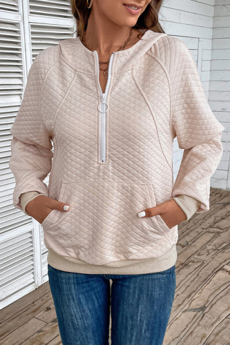 Long Sleeved Solid Color Hooded Sweatshirt
