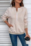 Long Sleeved Solid Color Hooded Sweatshirt