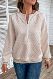 Long Sleeved Solid Color Hooded Sweatshirt