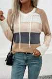Long Sleeved Contrasting Hooded Sweater