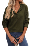 Loose Casual Long Sleeved Button T-Shirt