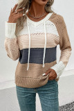 Long Sleeved Contrasting Hooded Sweater