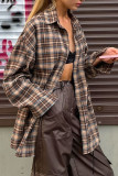 Retro Plaid Printed Loose Long Sleeve Shirt