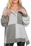 Casual Contrasting Long Sleeved Sweatshirt