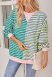 Contrast Striped Long Sleeved Sweatshirt
