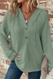 Waffle V-Neck Long Sleeved Knitted Sweatshirt