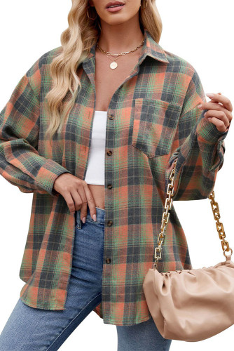 Loose Plaid Casual Long Sleeved Shirt
