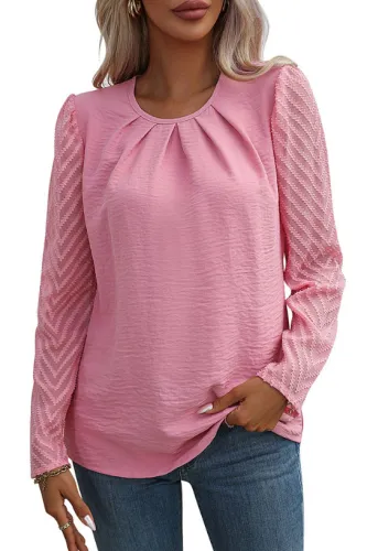 Chiffon Pleated Long Sleeved Temperament Shirt