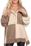 Casual Contrasting Long Sleeved Sweatshirt