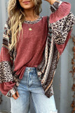 Contrast Striped Round Neck Loose Hoodie