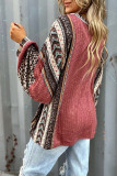 Contrast Striped Round Neck Loose Hoodie