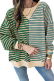 Contrast Striped Long Sleeved Sweatshirt