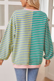 Contrast Striped Long Sleeved Sweatshirt