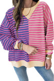Contrast Striped Long Sleeved Sweatshirt