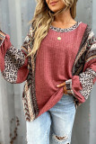 Contrast Striped Round Neck Loose Hoodie