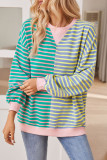 Contrast Striped Long Sleeved Sweatshirt