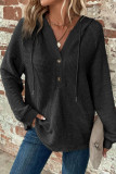 Waffle V-Neck Long Sleeved Knitted Sweatshirt