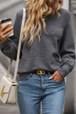 Solid Color Long Sleeved Round Neck Sweatshirt