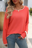 Core Spun Yarn Round Neck Long Sleeved Sweater