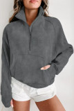 Versatile Stand Up Collar Long Sleeved Loose Hoodie