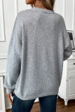 Solid Color Knitted Crewneck Sweater