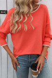 Core Spun Yarn Round Neck Long Sleeved Sweater