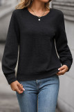 Solid Color Long Sleeved Round Neck Sweatshirt