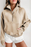 Versatile Stand Up Collar Long Sleeved Loose Hoodie