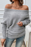 Solid Color Off Shoulder Pearl Sweater