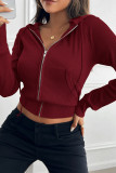 Zipper Long Sleeve Cardigan Hooded Jacket