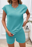 Macaron Color Short Sweater Two-Piece Set