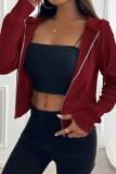 Zipper Long Sleeve Cardigan Hooded Jacket