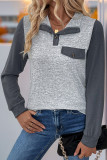 Color Block Zipper Lapel Sweatshirts