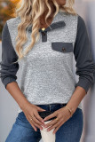 Color Block Zipper Lapel Sweatshirts