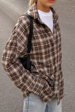 Retro Plaid Printed Loose Long Sleeve Shirt